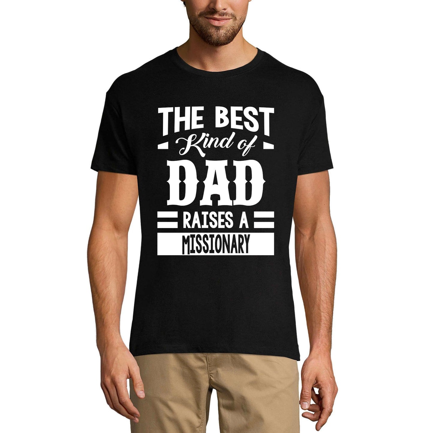 ULTRABASIC Herren-Grafik-T-Shirt „Dad Raises a Missionary“.