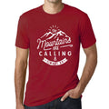 ULTRABASIC - Graphic Printed Men's The Mountains Are Calling And I Must Go Hiking Tee Tango Red