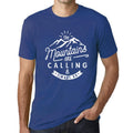 ULTRABASIC - Graphic Printed Men's The Mountains Are Calling And I Must Go Hiking Tee Royal Blue