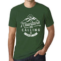 ULTRABASIC - Graphic Printed Men's The Mountains Are Calling And I Must Go Hiking Tee Bottle Green