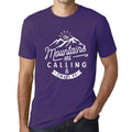 ULTRABASIC - Graphic Printed Men's The Mountains Are Calling And I Must Go Hiking Tee Dark Purple