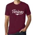 ULTRABASIC - T-Shirt Torino <span>Graphique</span> <span>Homme</span> Lettres <span>Imprimées</span> Bordeaux