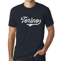 ULTRABASIC - Graphic Men's Torino T-Shirt Printed Letters Navy