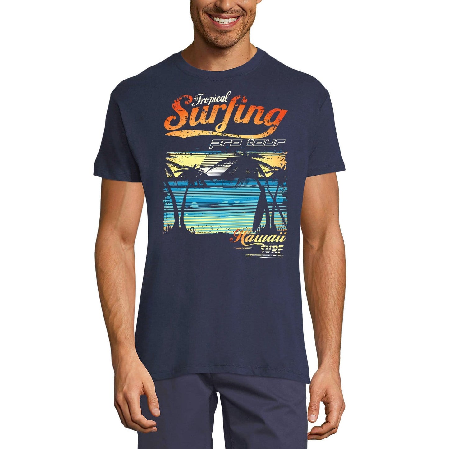ULTRABASIC Men's Novelty T-Shirt Tropical Surfing - Hawaii Sport Tee Shirt