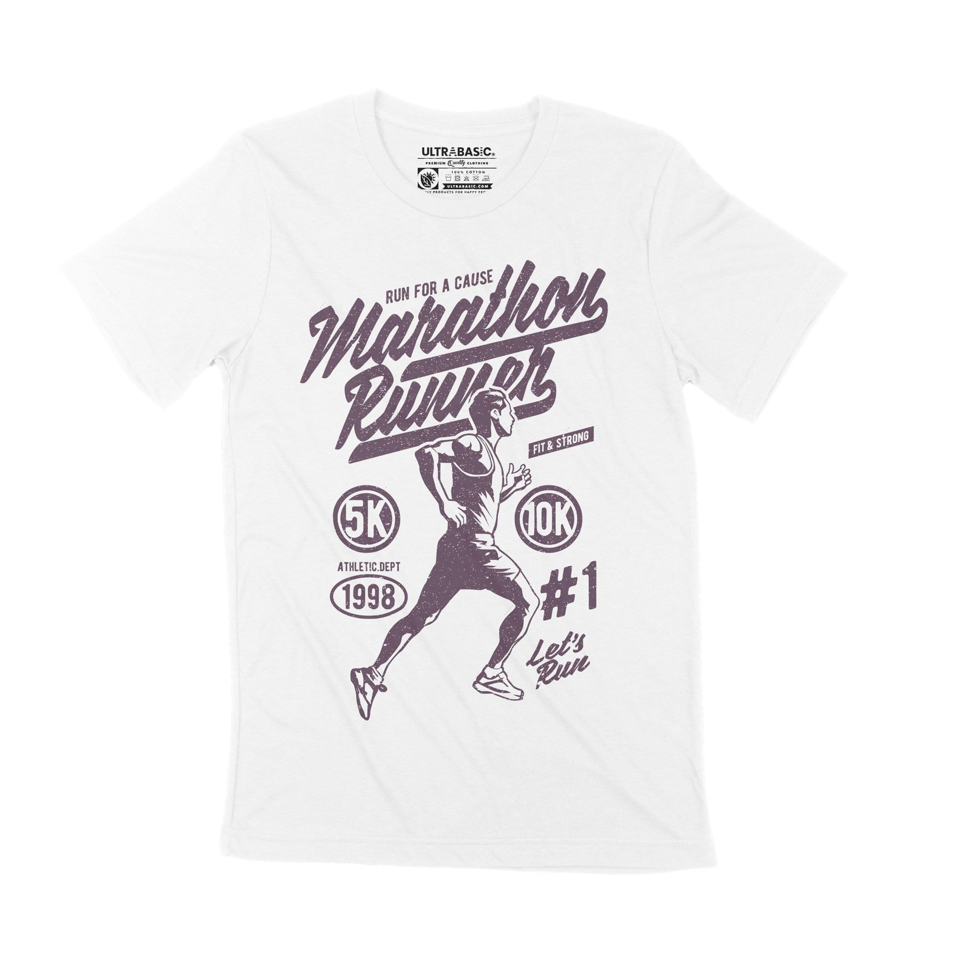 ULTRABASIC Marathon Runner 1998 T-shirt for Men -  Running Quote Graphic Tee sport workout inspirational saying adult dad apparel print tees funny youth ideas merch present fathers day merchandise letter clothing christmas unisex classic teens casual print outdoor fitness quote retro marathoner design motivation crossfit 