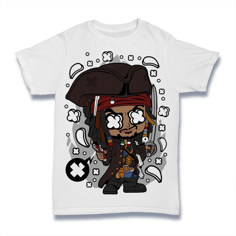 ULTRABASIC Men's T-Shirt Main Caribbean Captain - Movie Character - Vintage jack ryan skull boys pirates of the caribbean women yeezy sparrow black sea of thieves shark kid girls youth clothes crossbones toddler flag gasparilla child jolly roger captain hook fish awesome disney compressport magic cruise night adult haloween