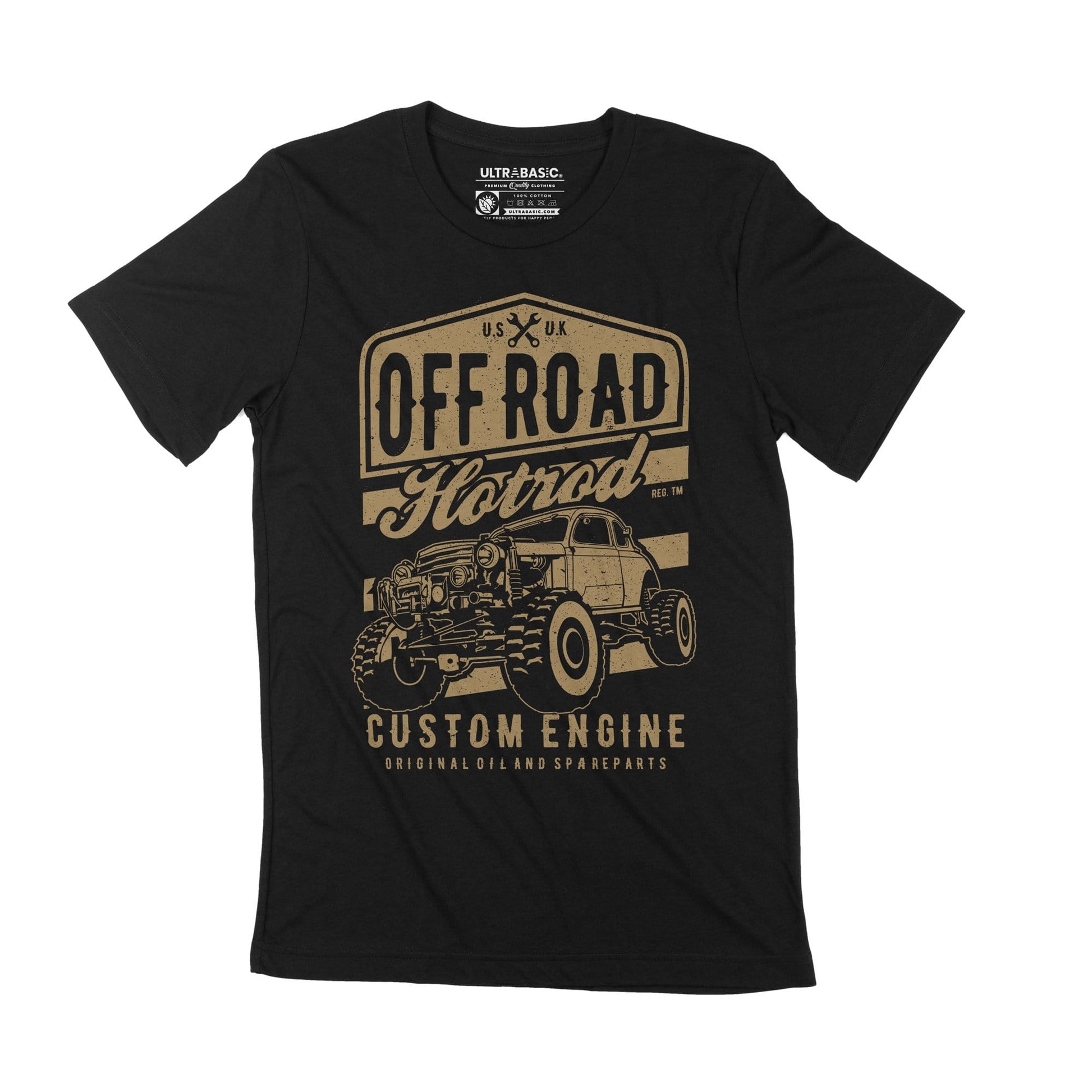 ULTRABASIC Men's Vintage T-Shirt Offroad Hotrod - Custom Engine - Birthday Gift driver trucker truck novelty shirts traditional apparel classics grandpa street rod gifts women car clothing merchandise clothes slogan movie team casual outdoor mehanic america usa guy road unisex racer dad fast national association gas christmas 
