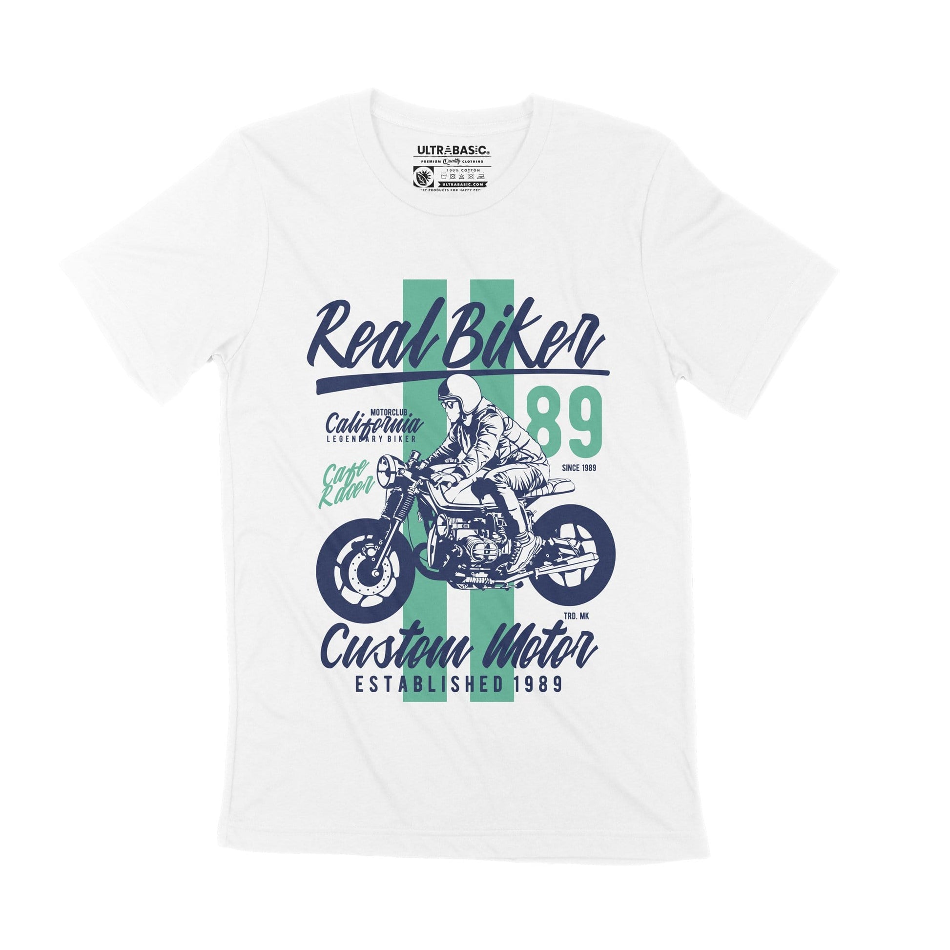 ULTRABASIC Real Biker 89 Men's T-Shirt  - Custom Motor Established 1989 california motor club clothing men outdoor shirts mechanic victory outfits usa guy apparel road live simply tees unisex tshirts rock genuine live motorbike cafe racer indian motorcycles dad bikers patches fast driving casual merchandise 