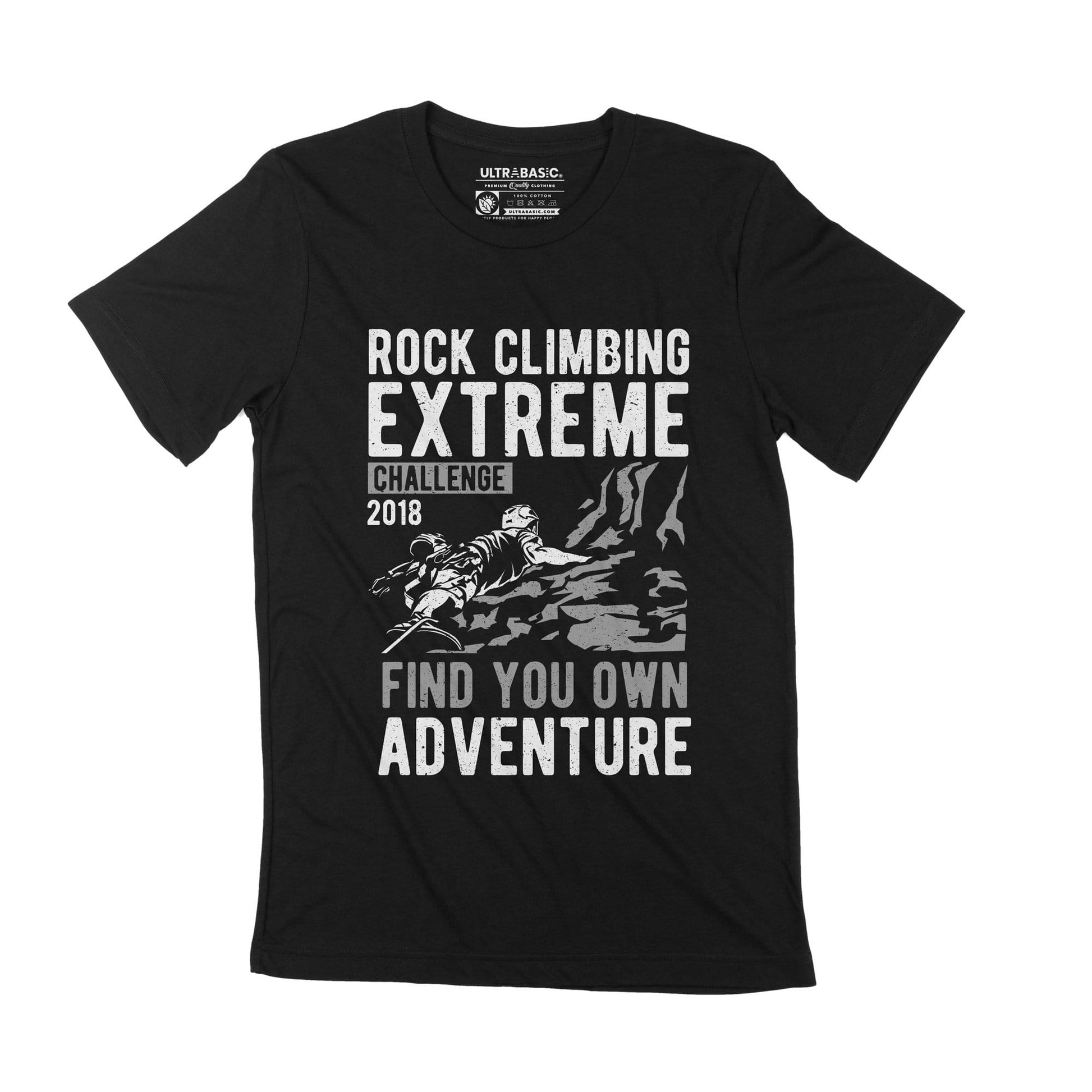 ULTRABASIC Rock Climbing Men's T-Shirt - Mountain Extreme Adventure Graphic Tee expedition everest shirts nepal mountains are calling climber climbers ice pick outdoor apparel outdoorsy camping woman camping tees camp hike adult unisex wilderness sports exercise nature motivation slogan merch fathers day christmas classic