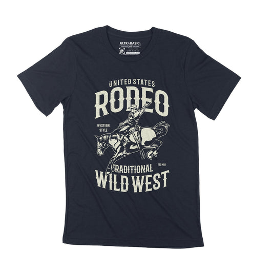 ULTRABASIC Rodeo Men's T-Shirt - Horse Riding Tee - Traditional Wild West  ride cowboys sherrif stylish funny guys youth country clothes men outfits short sleeve houston texas adult dad apparel ideas merch present fathers day merchandise clothing christmas unisex classic casual print outdoor motivation slogan tees
