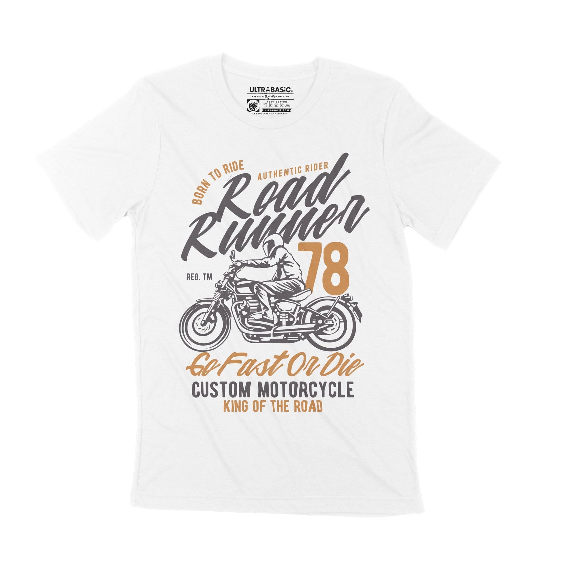 ULTRABASIC Vintage Motorcycle T-shirt for Men - Authentic Rider Men's Graphic Tee life behind bars engine ride mechanic clothes classic clothing outdoor fashion victory hot rod outfits usa guy apparel tees unisex motorbike genuine motorcycles merchandise highway bike speed street casual fast dad fathers day racer slogan