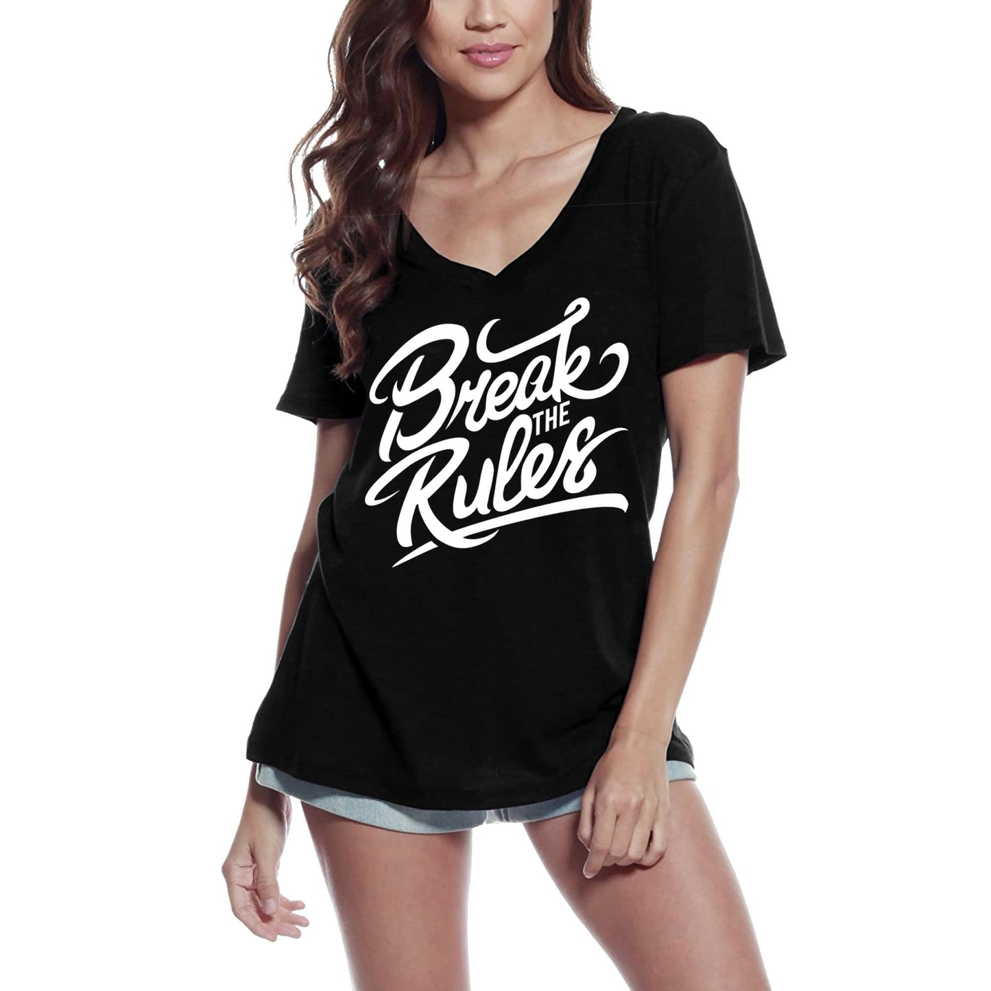 T-shirt ULTRABASIC pour femmes Break The Rules - T-shirt graphique à slogan de motivation