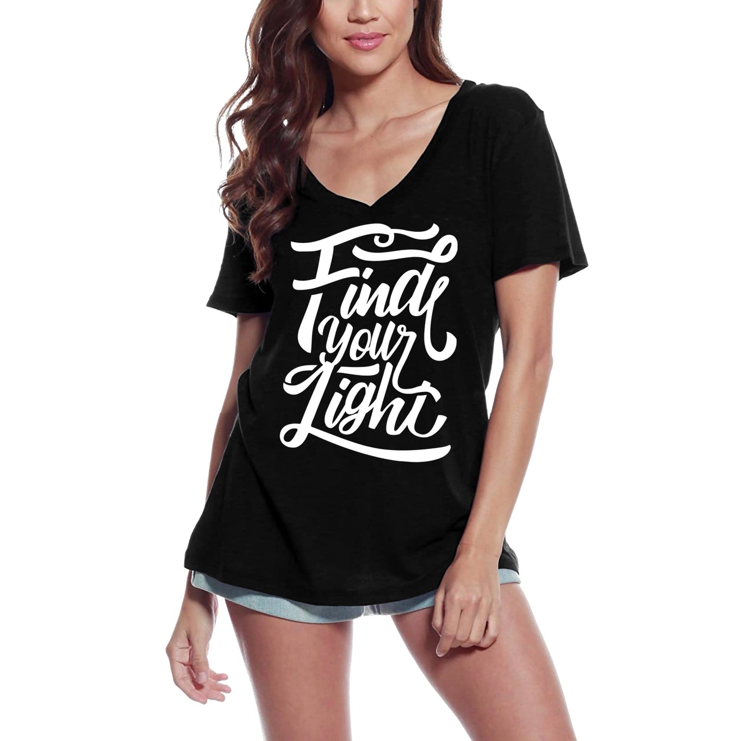 ULTRABASIC Women's T-Shirt Find Your Light - Inspiring Motivation Slogan Tee