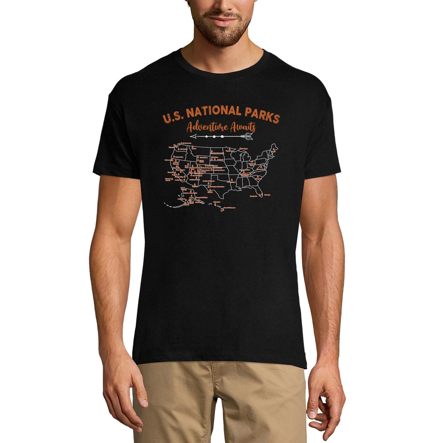 ULTRABASIC Men's T-Shirt U.S. National Parks Adventure Awaits - Mountain Hiker Tee Shirt