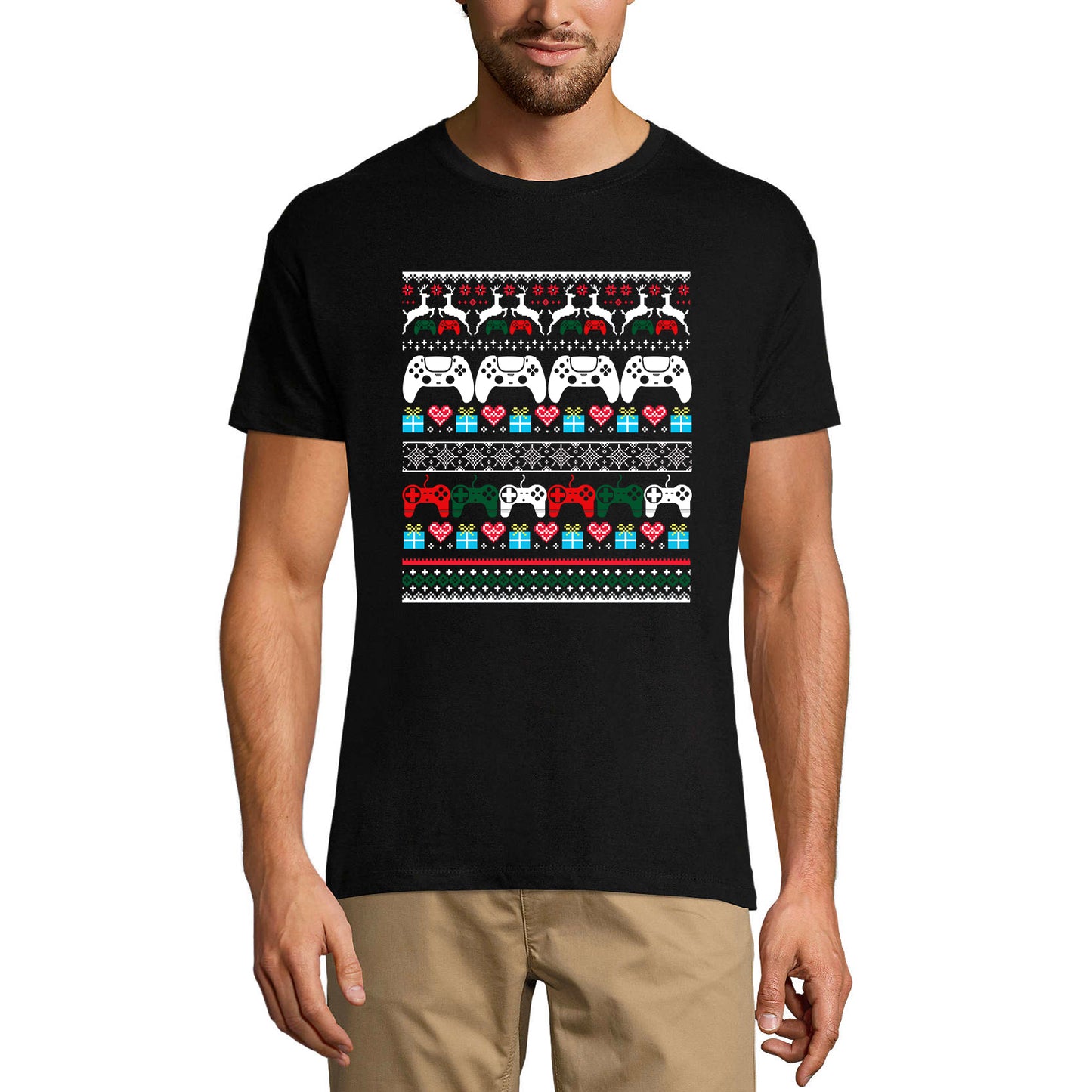 ULTRABASIC Herren Grafik-T-Shirt Gamer Joystick – Lustiges Shirt für Weihnachten