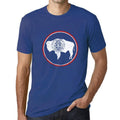 Graphic Men's Wyoming Flag T-Shirts White Print Tee Mouse Royal Blue