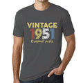 ULTRABASIC - Graphic Printed Men's Vintage 1951 T-Shirt Mouse Grey