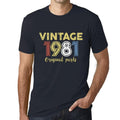 ULTRABASIC - Graphic Printed Men's Vintage 1981 T-Shirt Navy