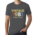 ULTRABASIC - Graphic Printed Men's Vintage 1981 T-Shirt Mouse Grey