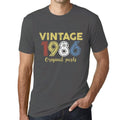 ULTRABASIC - Graphic Printed Men's Vintage 1986 T-Shirt Mouse Grey