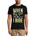ULTRABASIC Men's Graphic T-Shirt When Life Gets Complicated I Ride - Funny Quote
