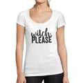 ULTRABASIC - Graphic Women's Witch Please T-Shirt Halloween Cute Letter Print Tee White