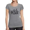 ULTRABASIC - Women's Short Sleeved T-Shirt Witch Please Halloween Cute Letter Print Tee Grey Marl