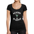 ULTRABASIC - Graphic Women's Witches Be Sippin T-Shirt Halloween Cute Letter Print Tee Deep Black