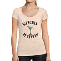 ULTRABASIC - Graphic Women's Witches Be Sippin T-Shirt Halloween Cute Letter Print Tee Creamy Pink