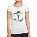 ULTRABASIC - Women's Short Sleeved T-Shirt Witches Be Sippin Halloween Cute Letter Print Tee White