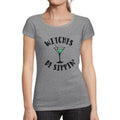 ULTRABASIC - Women's Short Sleeved T-Shirt Witches Be Sippin Halloween Cute Letter Print Tee Grey Marl