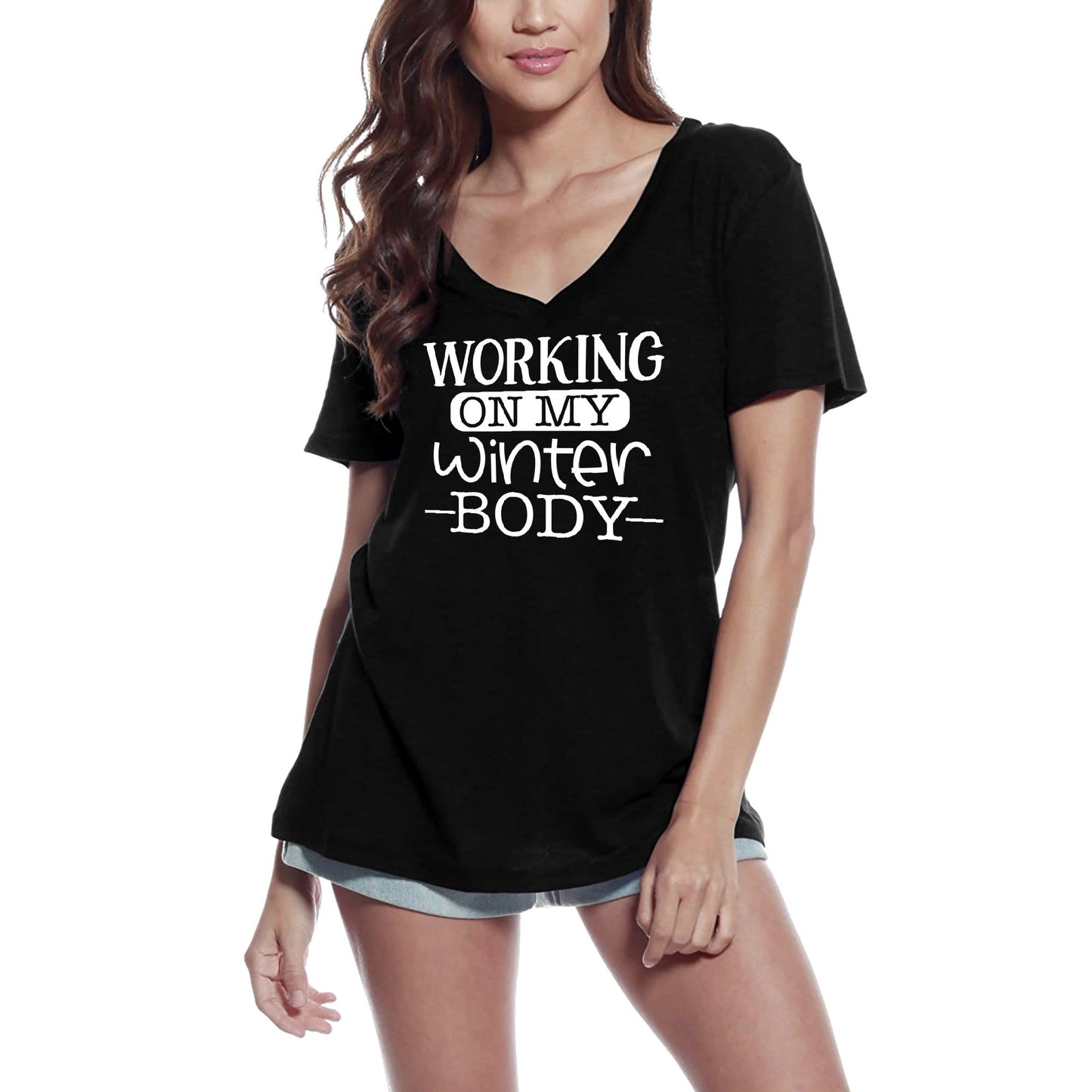 ULTRABASIC Women's Novelty T-Shirt Working On My Winter Body - Funny Quote