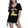 ULTRABASIC Femme Col en V Namaste Witches - T-shirt drôle de yoga pour la paix