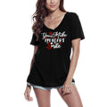 ULTRABASIC Women's V Neck T-Shirt You Make My Heart Smile - Funny Romantic Quote