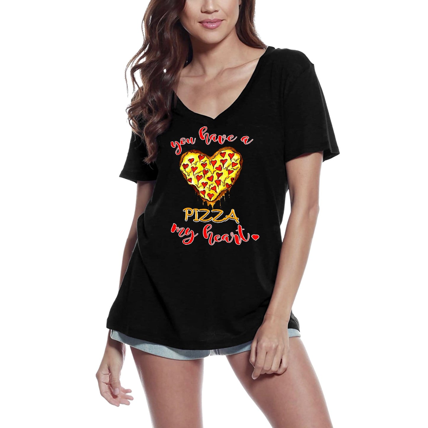 ULTRABASIC Women's T-Shirt You Have a Pizza My Heart - Funny Love Tee Shirt