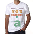 a, Men's Short Sleeve Round Neck T-shirt 00025