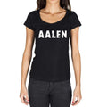 aalen, German Cities Black, Women's Short Sleeve Round Neck T-shirt 00002