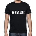 abash Men's Short Sleeve Round Neck T-shirt , 5 letters Black , word 00006