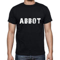 Abbot Herren-Kurzarm-T-Shirt mit Rundhalsausschnitt, 5 Buchstaben Schwarz, Wort 00006
