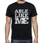 Able Like Me Black Mens Short Sleeve Round Neck T-Shirt 00055 - Black / S - Casual