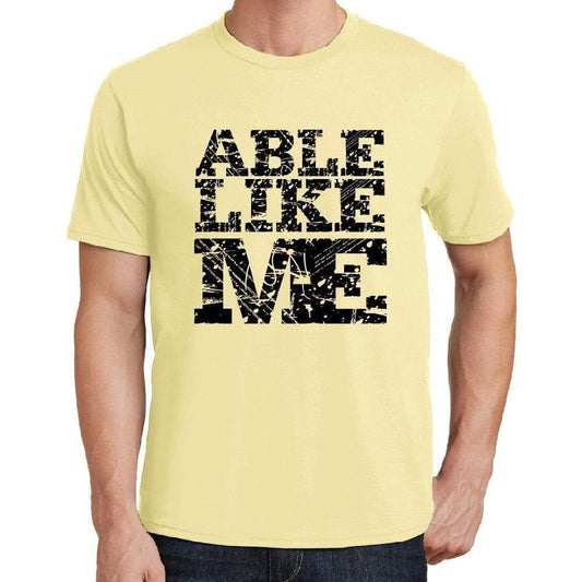 Able Like Me Yellow Mens Short Sleeve Round Neck T-Shirt 00294 - Yellow / S - Casual