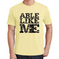 Able Like Me Yellow Mens Short Sleeve Round Neck T-Shirt 00294 - Yellow / S - Casual