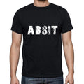 absit Men's Short Sleeve Round Neck T-shirt , 5 letters Black , word 00006