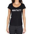 abstatt, German Cities Black, Women's Short Sleeve Round Neck T-shirt 00002