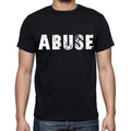 Missbrauch, weiße Buchstaben, Herren-Kurzarm-Rundhals-T-Shirt 00007