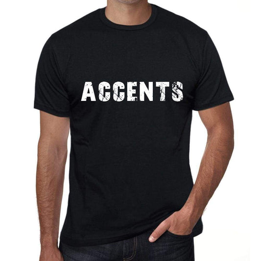 Accents Mens Vintage T Shirt Black Birthday Gift 00555 - Black / Xs - Casual