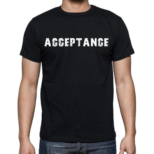 Acceptance White Letters Mens Short Sleeve Round Neck T-Shirt 00007