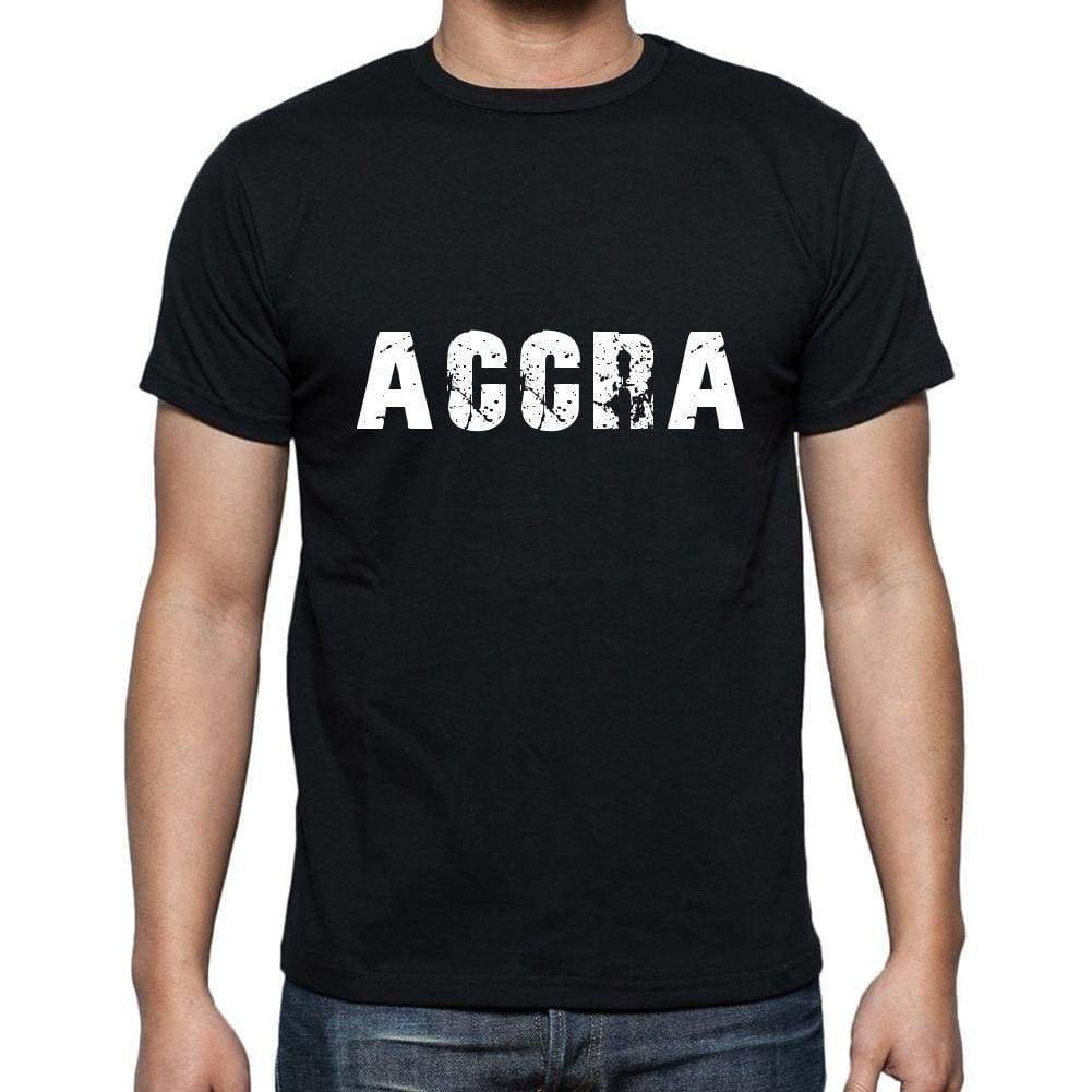 Accra Mens Short Sleeve Round Neck T-Shirt 5 Letters Black Word 00006 - Casual