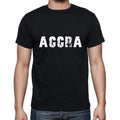 accra Men's Short Sleeve Round Neck T-shirt , 5 letters Black , word 00006