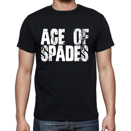 Ace Of Spades White Letters Mens Short Sleeve Round Neck T-Shirt 00007